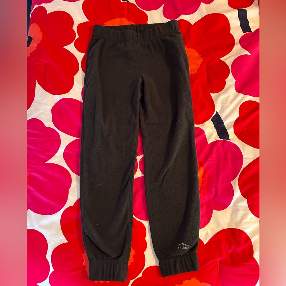LL BEAN women’s black fleece pants size S